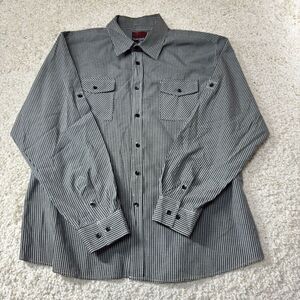 Sahara Club Shirt  Men's XXL Button Down Long Sleeve Black Check Roll Up Sleeves